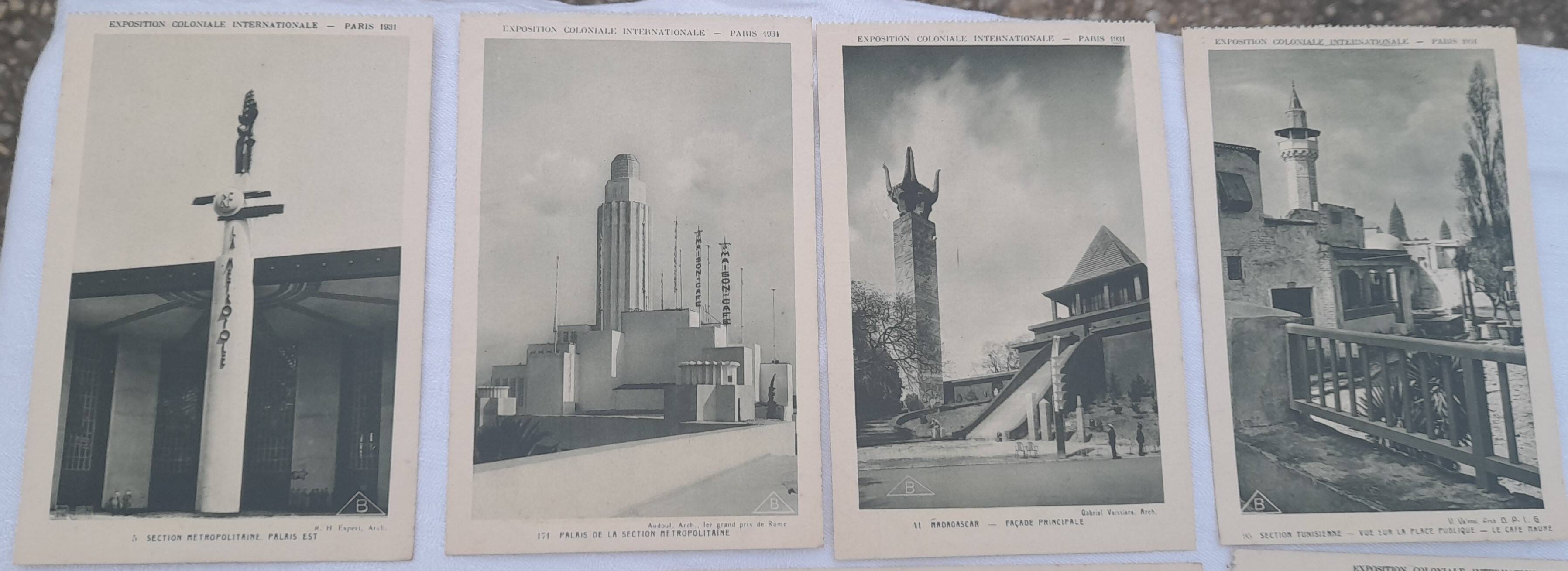 Lot of 24 postcards universal colonial exhibition Paris 1931