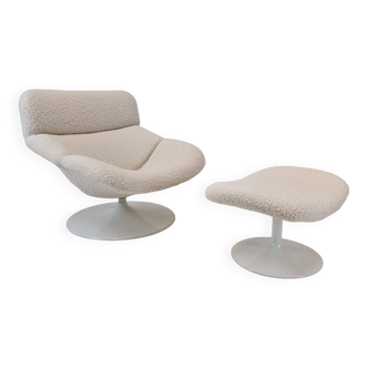 F518 Chaise longue avec pouf par Geoffrey Harcourt pour Artifort, années 1970