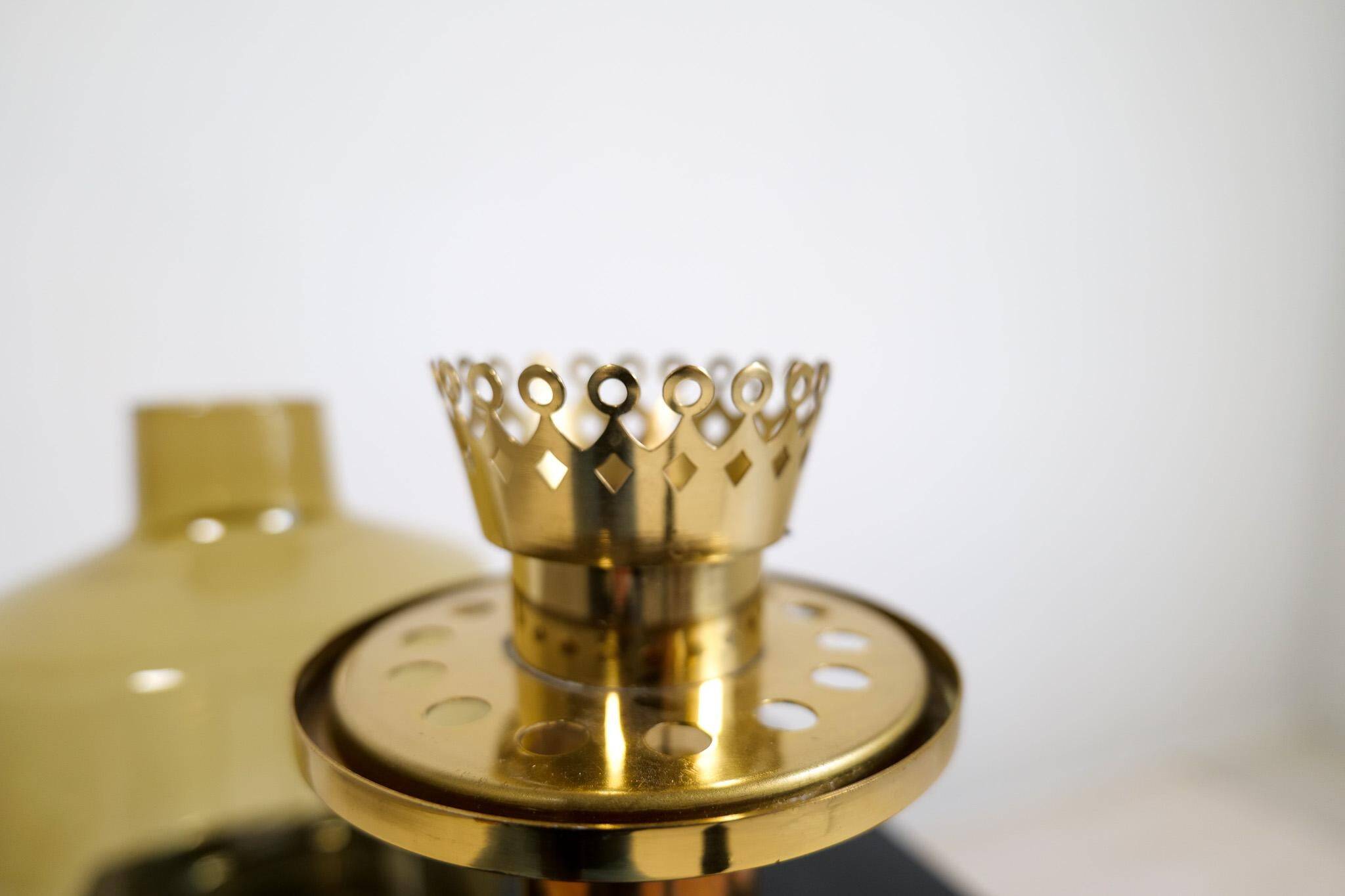 Hans-Agne Jakobsson Table Lamp Model B-102 in brass and glass, 1960s, Sweden