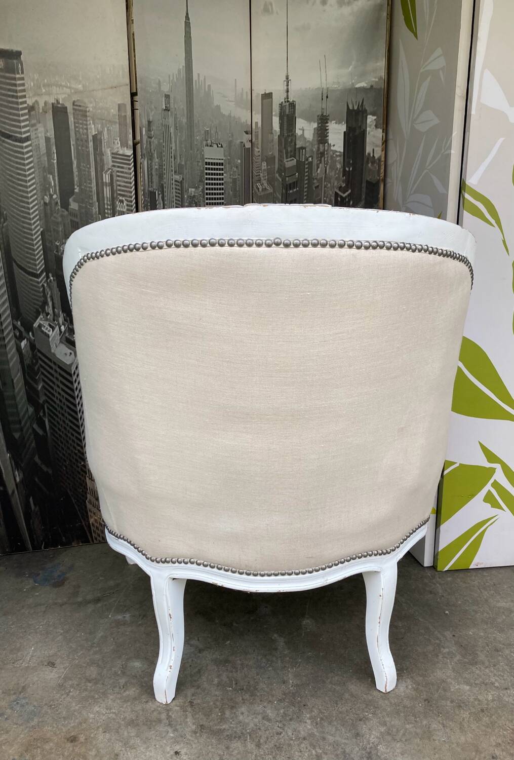 Bergère St Louis XV white rechampi 20th century