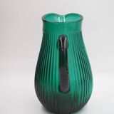 Transparent blue ribbed water jug