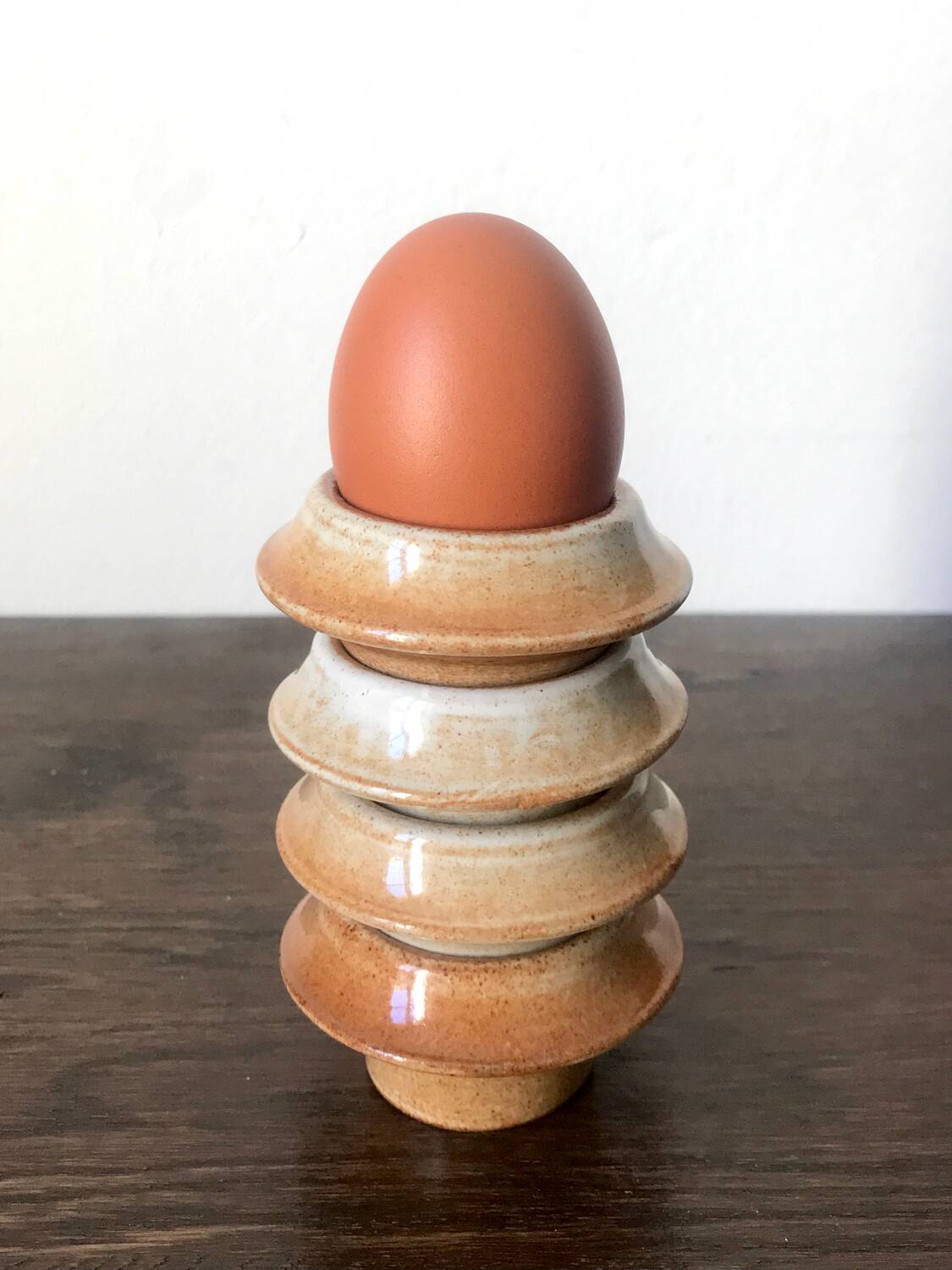 Set of 4 stoneware egg cups
