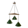 Suspension industrielle design support en chêne avec 3 cloches en métal