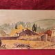 Oil painting on canvas Provence landscape Shepherd sheep signed Thiout