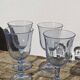 4 verres à pied bleutés