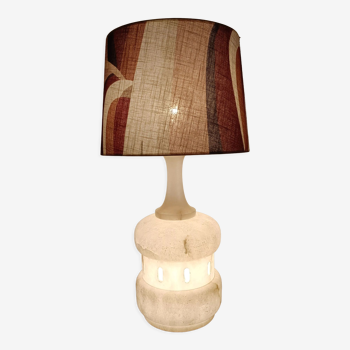 Lampe vintage de 1970 en albâtre - abat jour italien