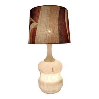 Lampe vintage de 1970 en albâtre - abat jour italien