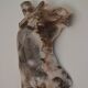 Male torso sculpture by patinated casting, signed to be identified.