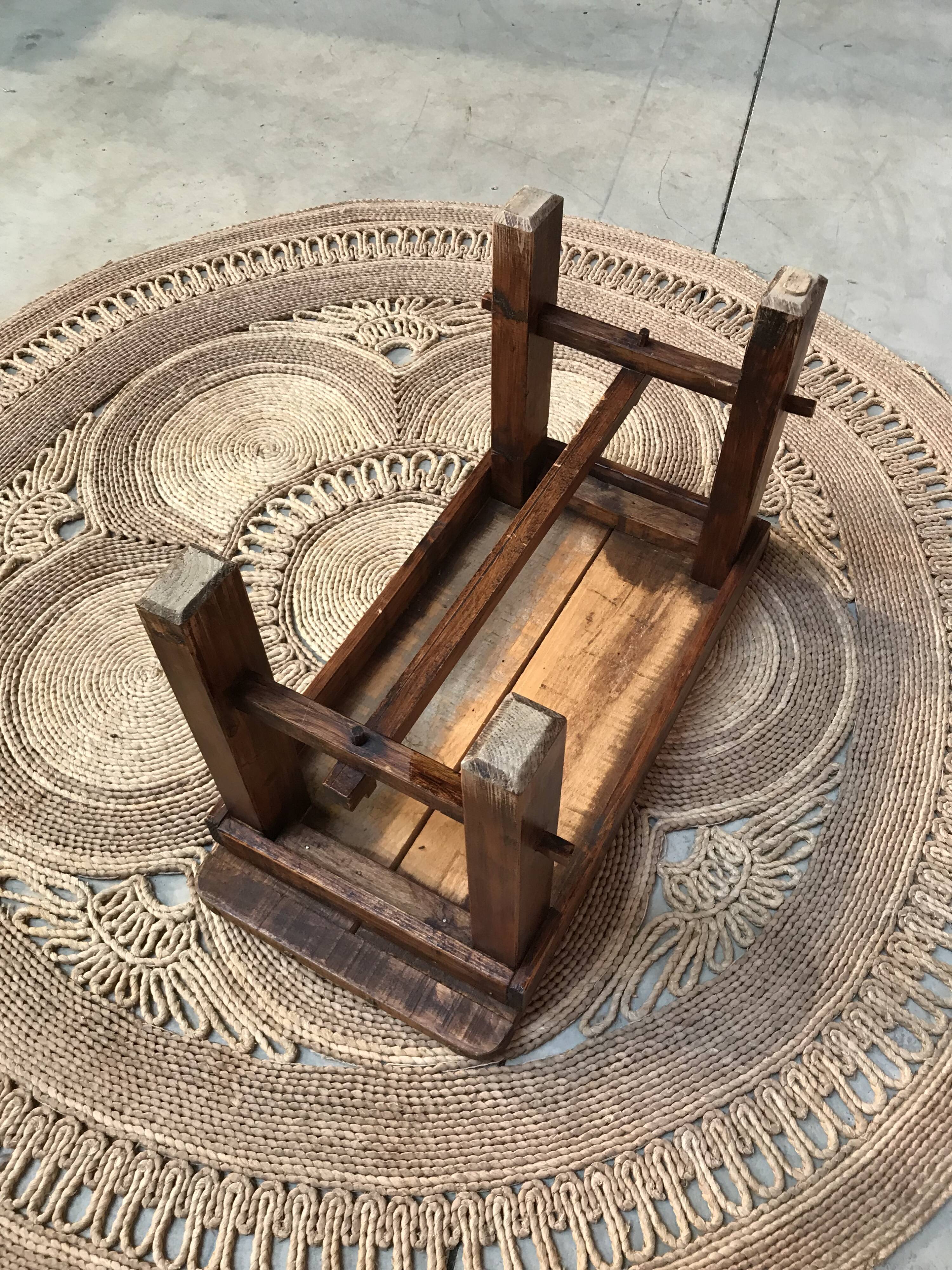 Wooden bench brutalist style