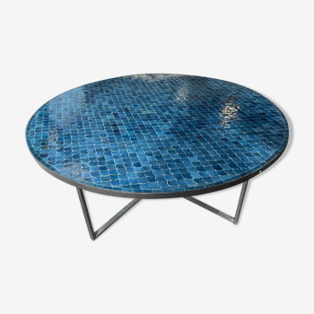 Round table zelliges handmade fish scales 12 people