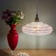 Suspension abat-jour vintage en verre de clichy rose