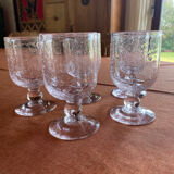 Set of 5 pink bubble glasses – Biot glassware – vintage** Pretty lo