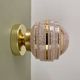 Vintage art deco globe wall or ceiling light in pink and gold Clichy glass