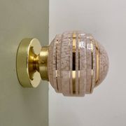 Vintage art deco globe wall or ceiling light in pink and gold Clichy glass