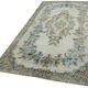 Handwoven overdyed oriental 1970s 177 cm x 320 cm blue carpet