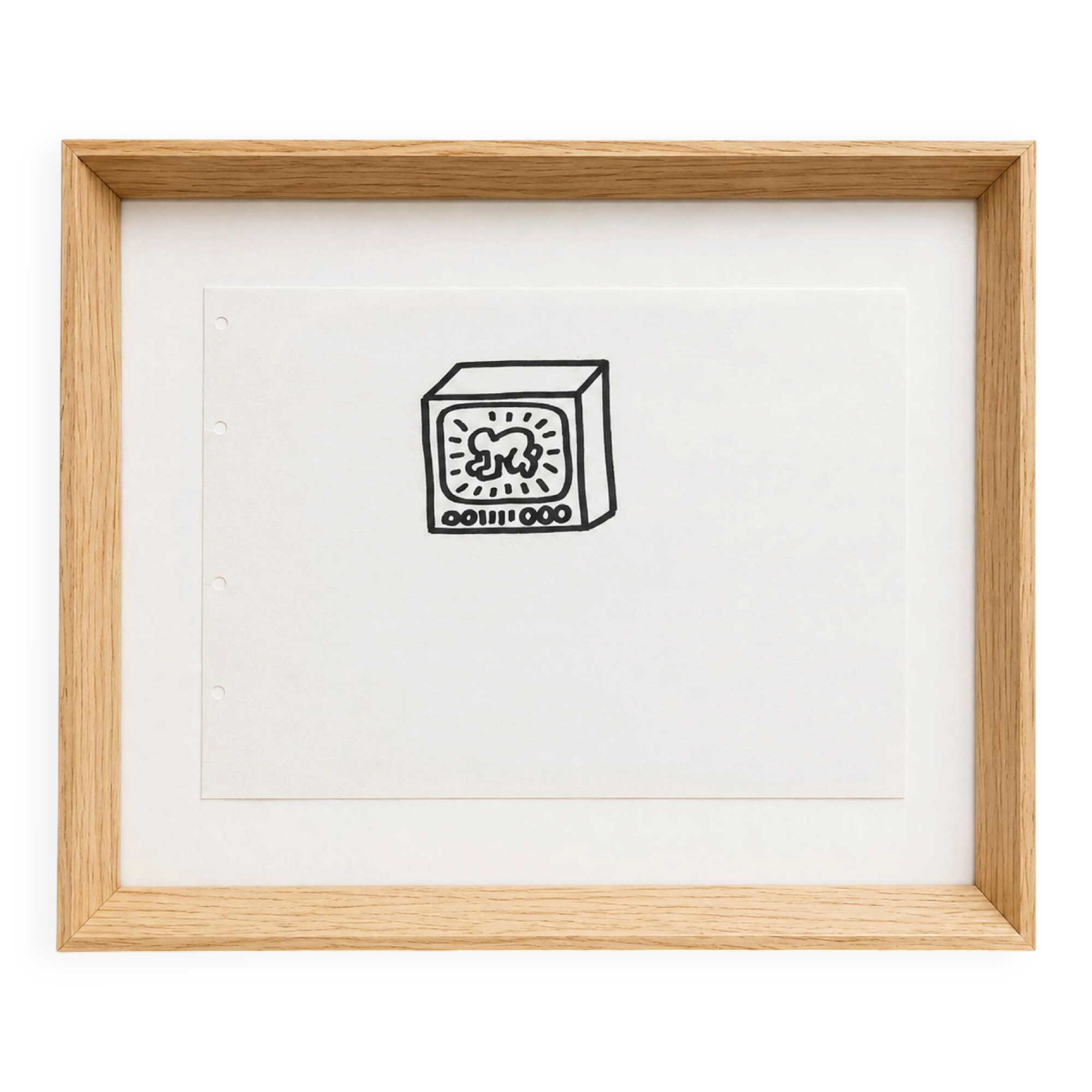Dessin au feutre pop art attribué à Keith Haring