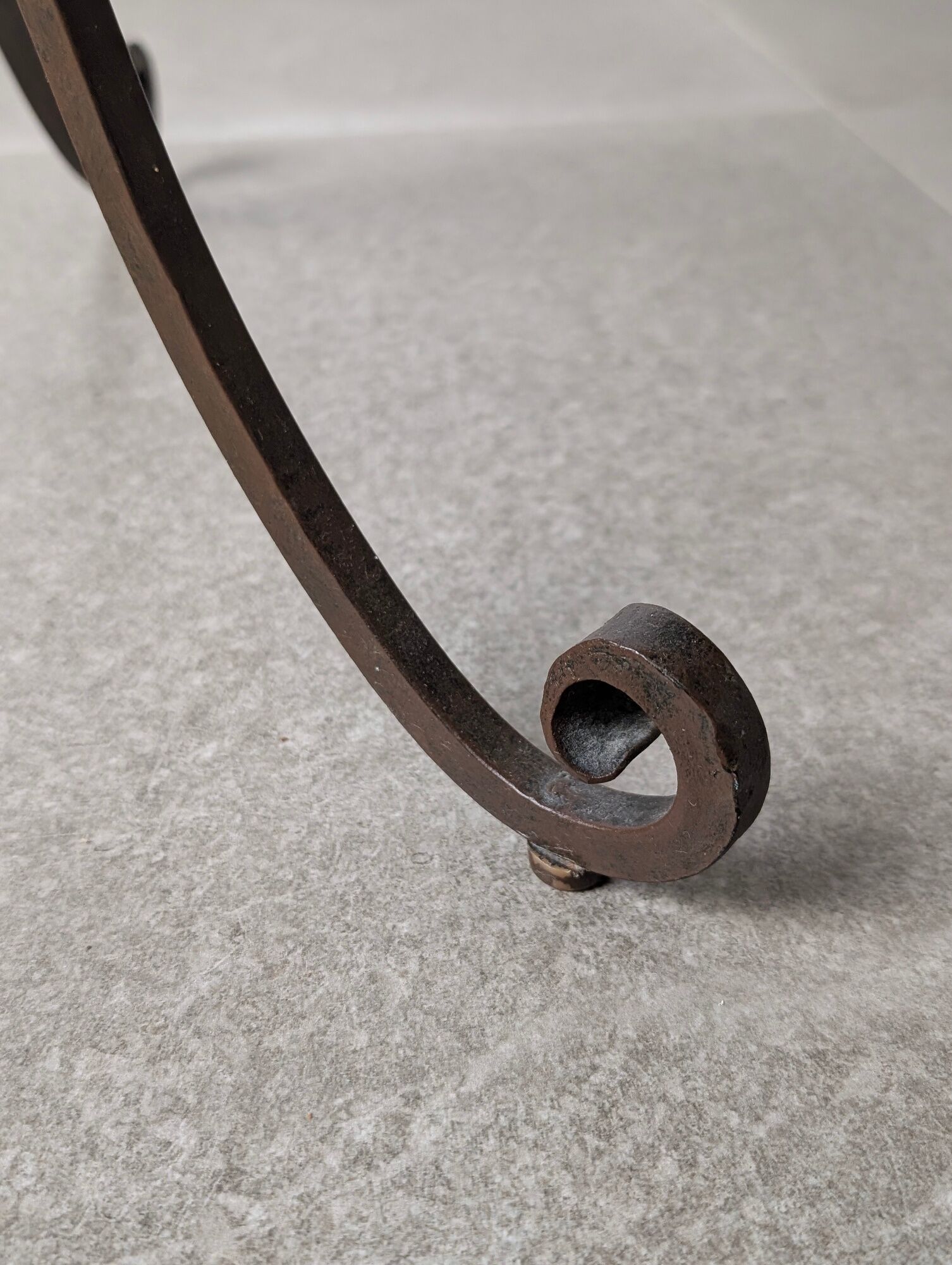 French Floor Lamp with Spiral Staircase, iron and brass, Mid-Century