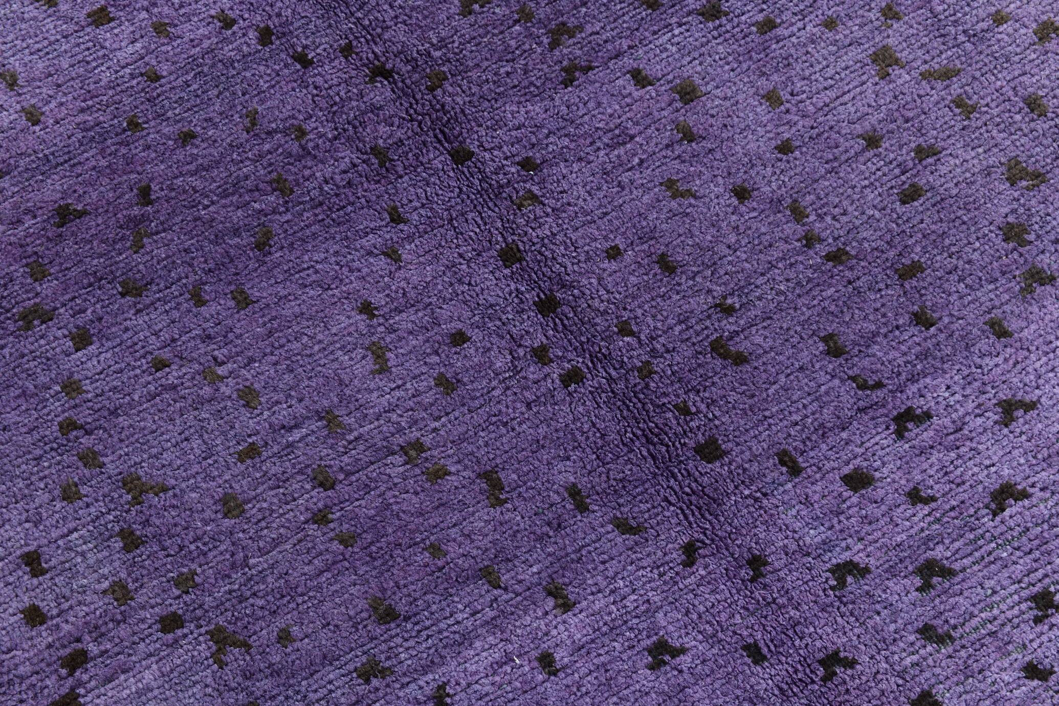 Purple & Brown Polka Dot Kilim Rug, 206x263Cm