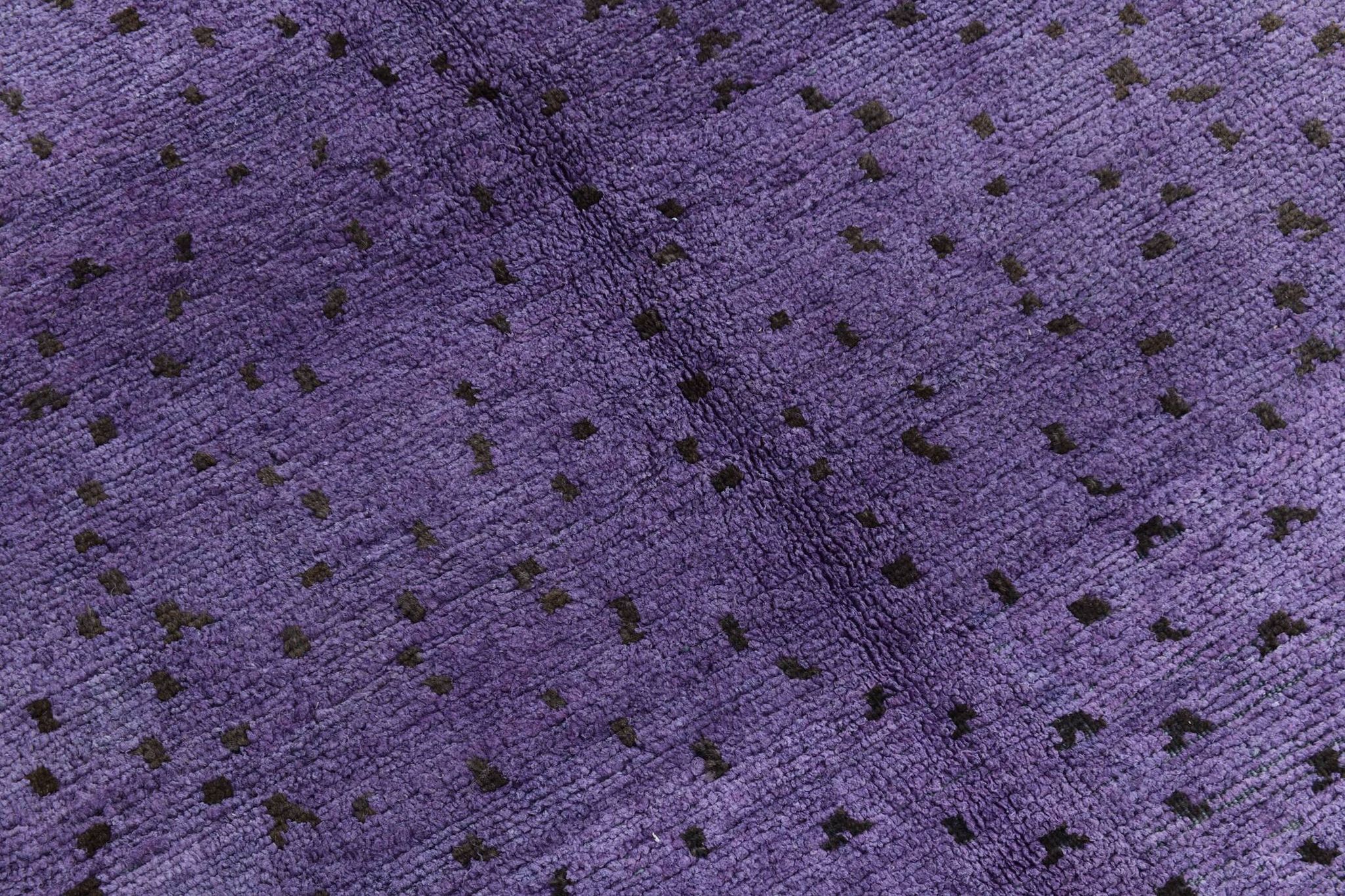 Purple & Brown Polka Dot Kilim Rug, 206x263Cm