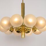 Grand lustre Kaiser Sputnik en globes de verre, Allemagne, années 1970