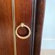 Pair of Occasional Tables with Mahogany Doors and Brass Inlays. Work F