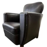 Vintage Art Deco leather armchair / single armchair / chair