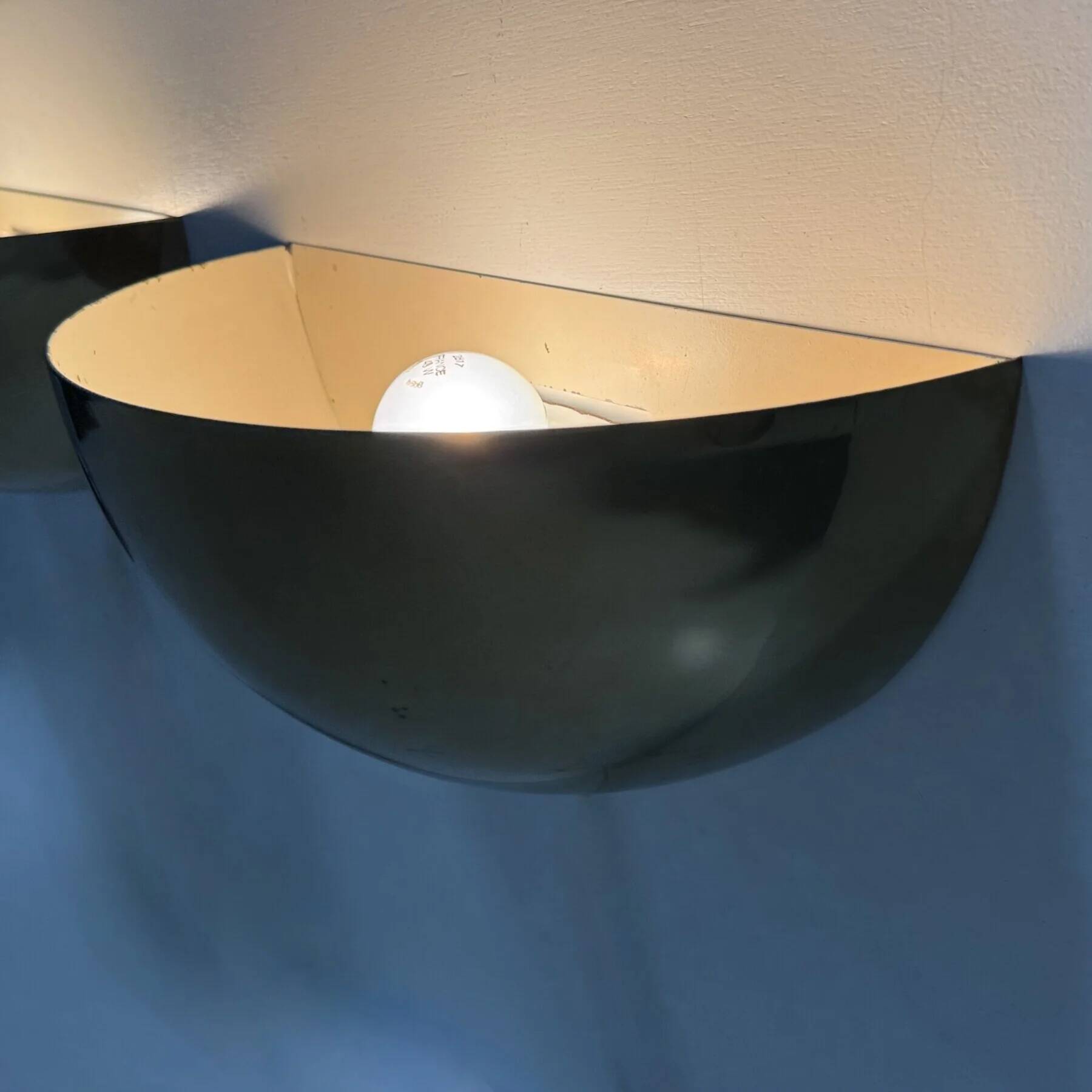 Mid-century pair of brass wall light sconces, 1970s