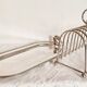 Silver-plated serving dish for foie gras, toast holder.