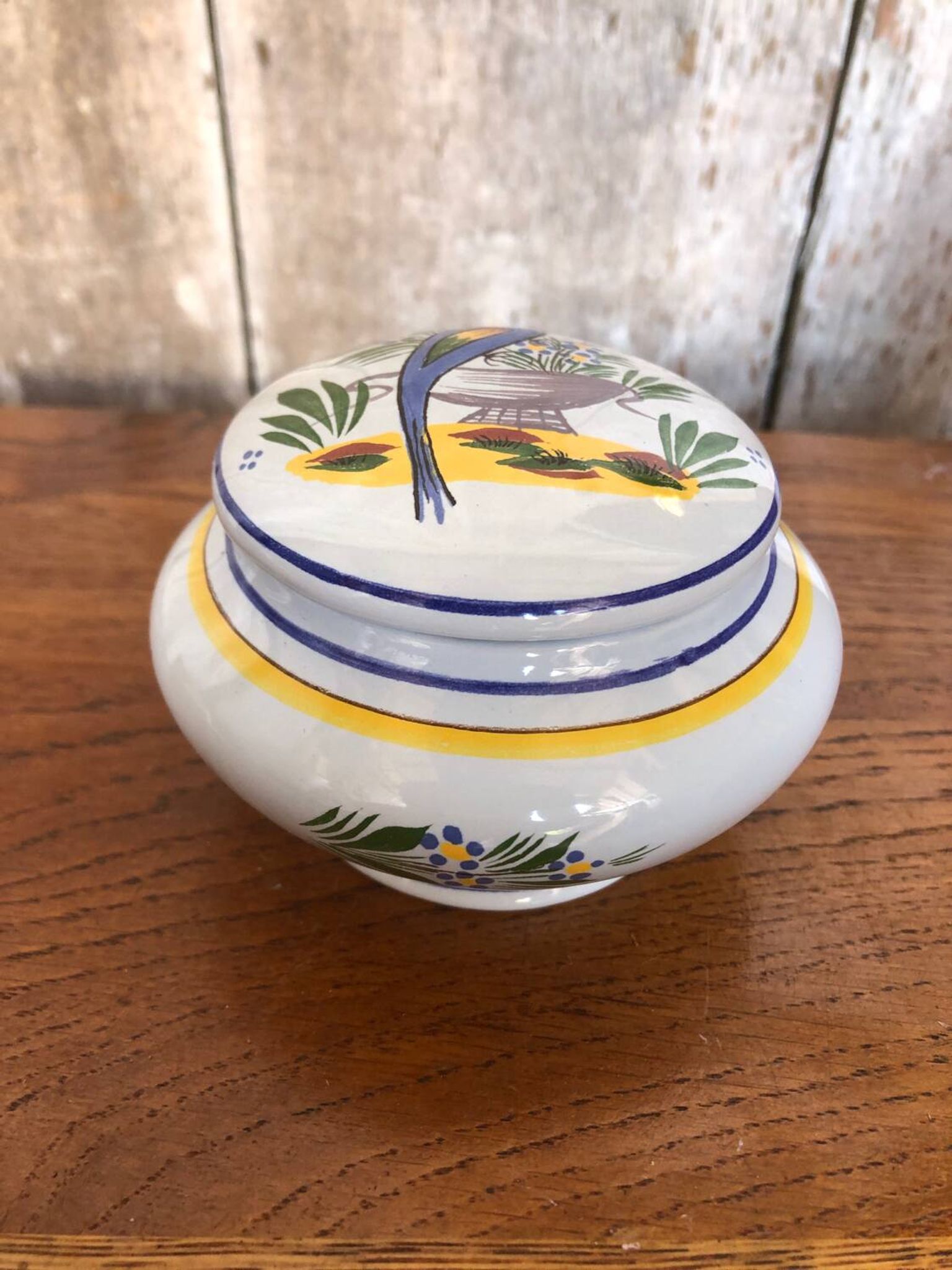 Old quimper henriot ceramic jewelry box decor vintage flowers