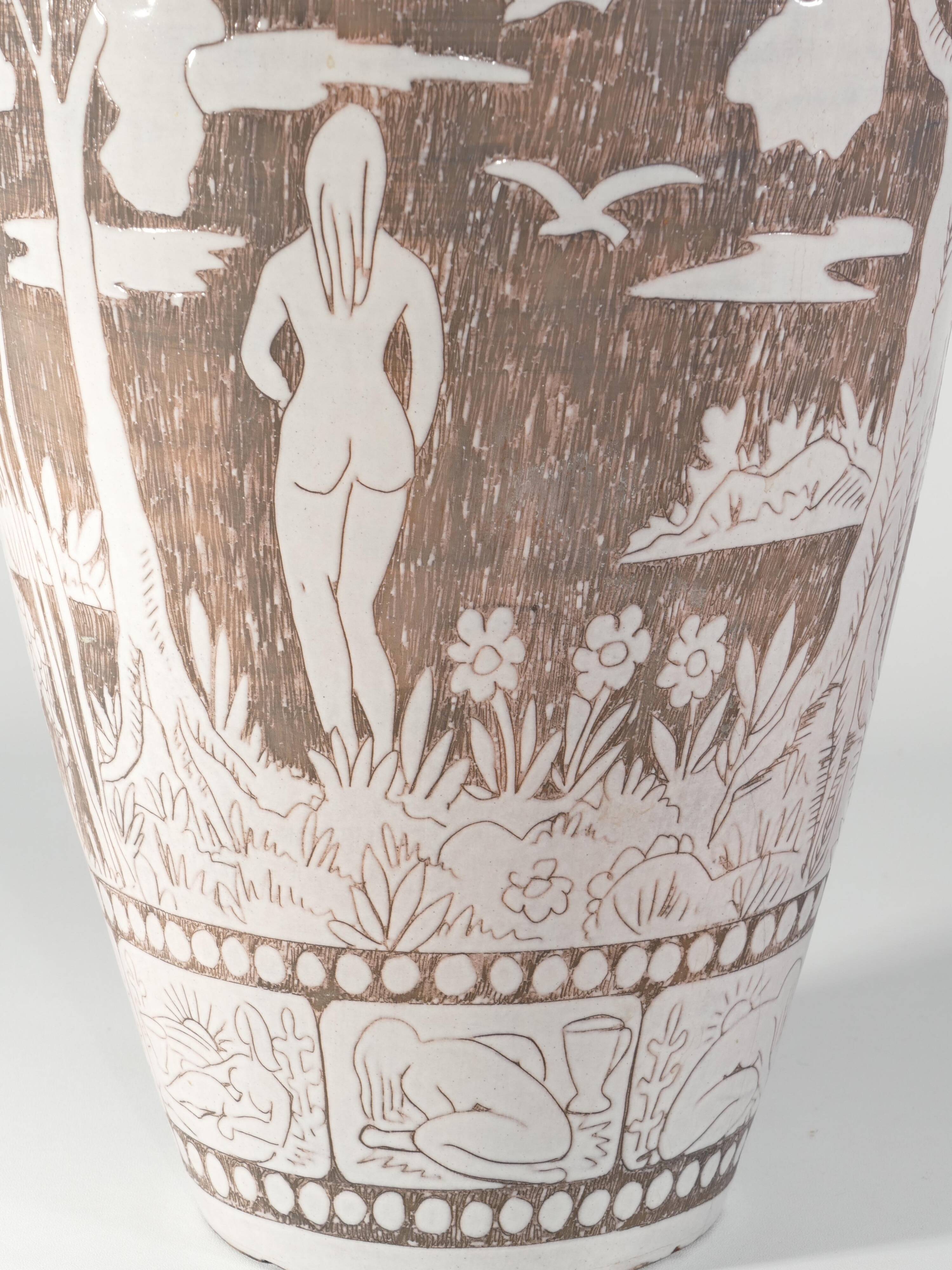 Mid-Century Modern Ceramic Floor Vase by Sven Törngren, Törngren's pottery