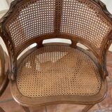 Paire de fauteuils de bureau Napoléon III style Louis XVI