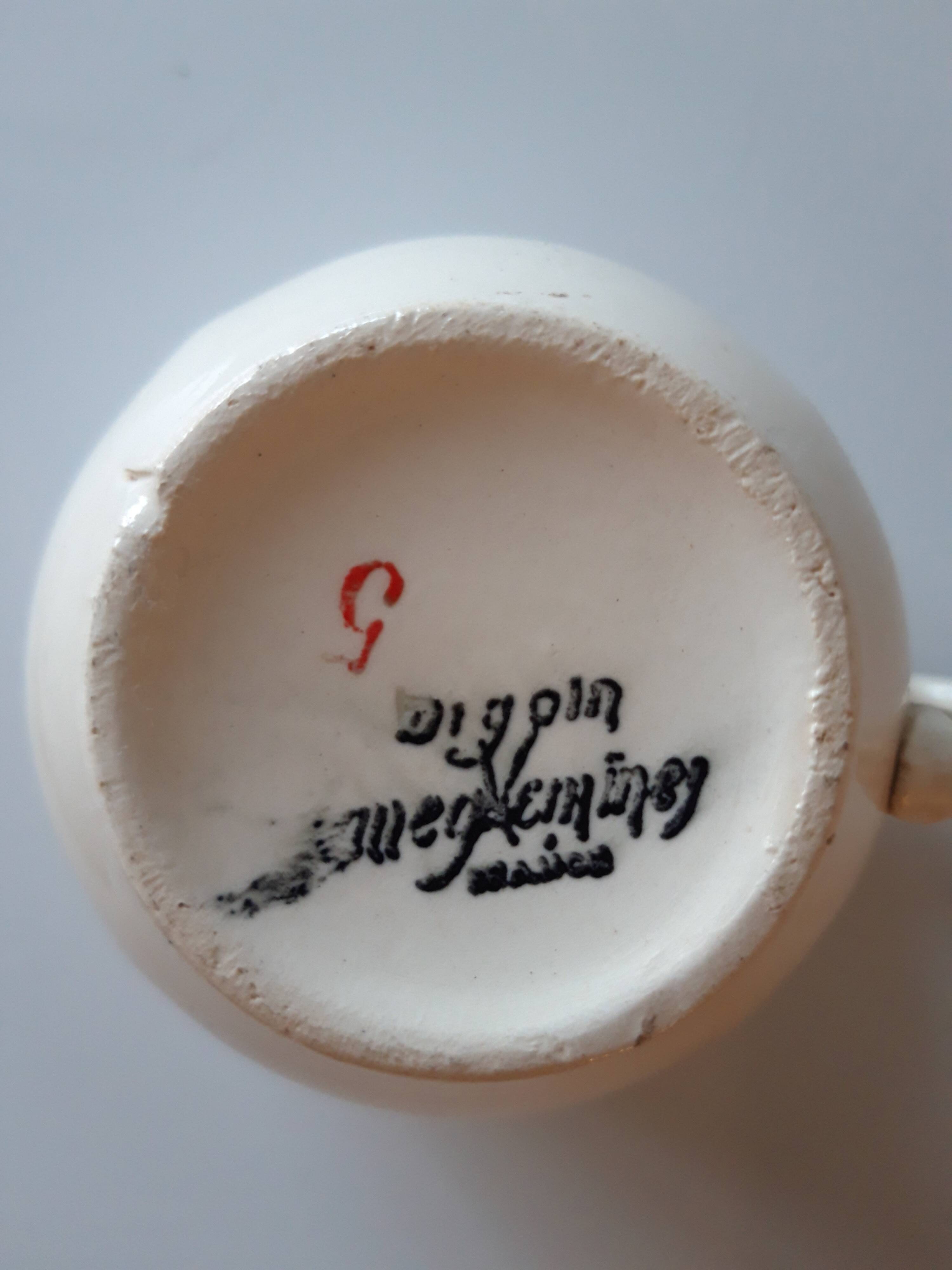 Four cups Digoin Sarreguemines