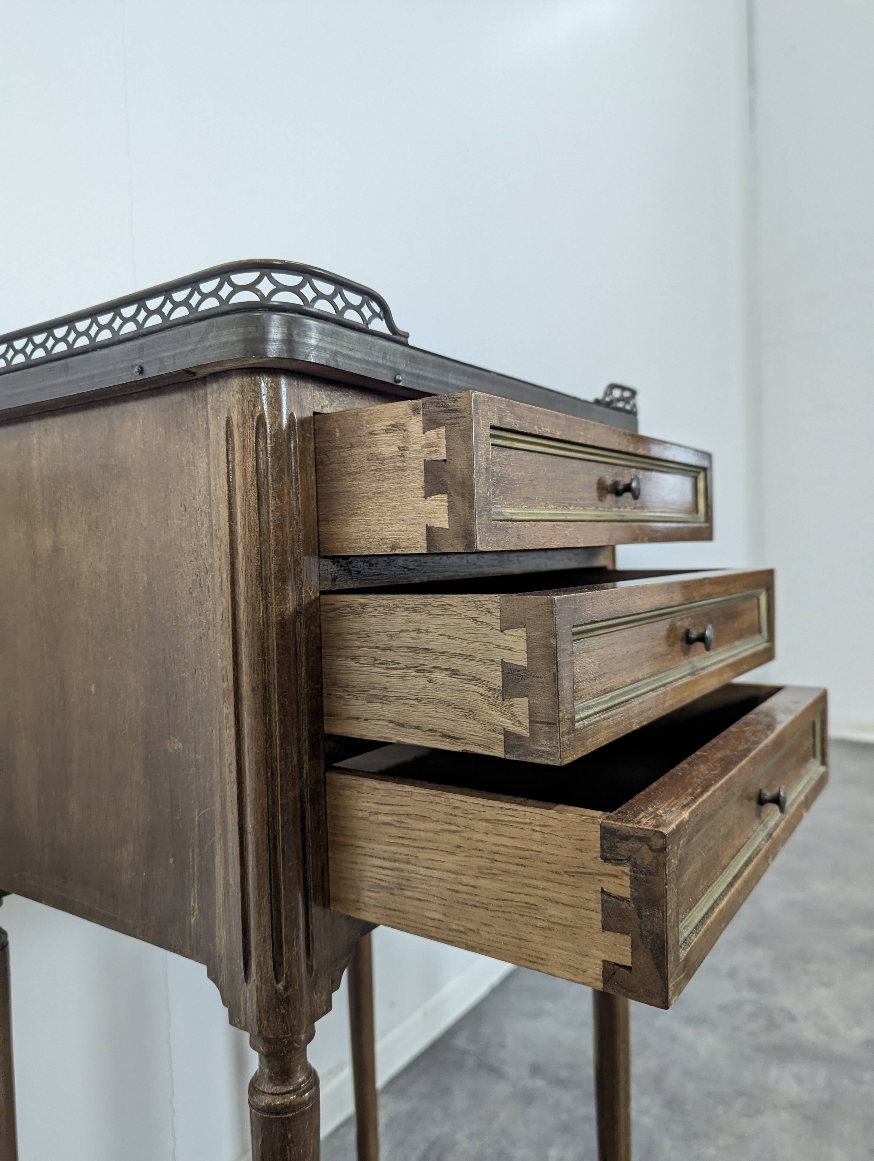 Louis XVI period mahogany bedside table