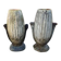 Pair of Art Deco vases, enamelled cast iron.