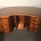 1940 desk in kidney shape with 8 drawers, 2 doors and footrest royere style