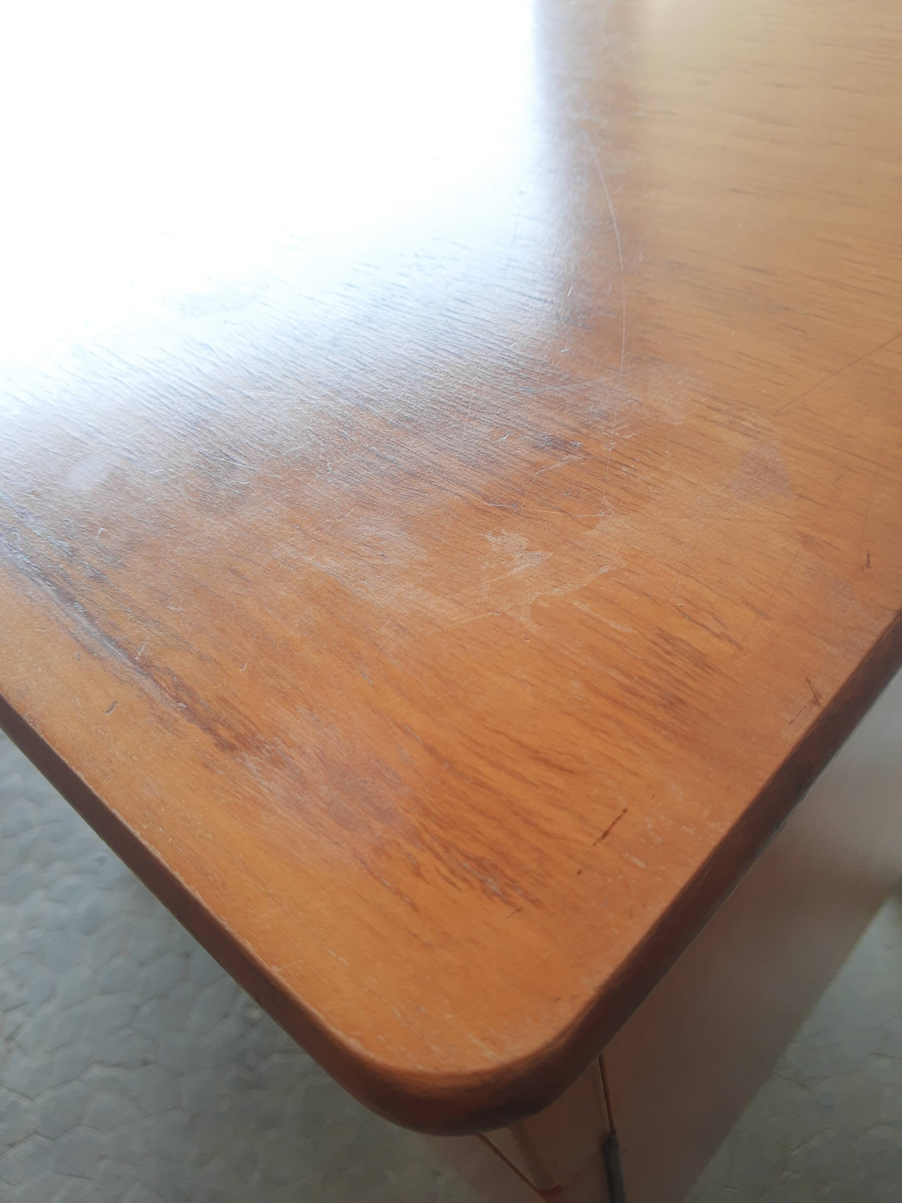 Vintage 70s light wood bedside table