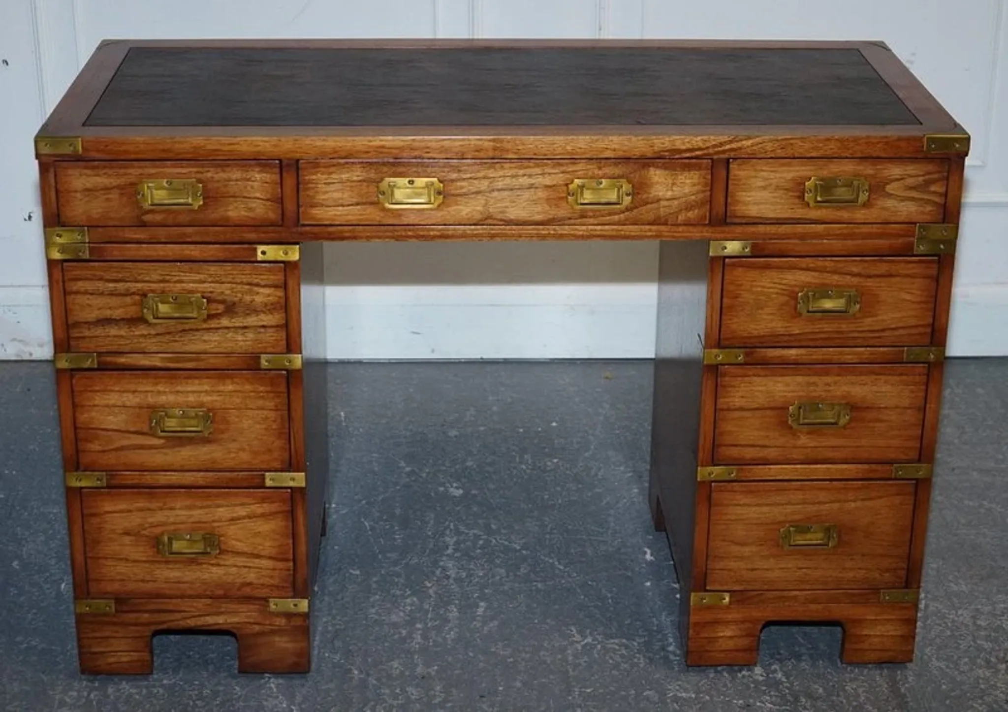 Vintage Military Campaign Desk with Brass Fittings