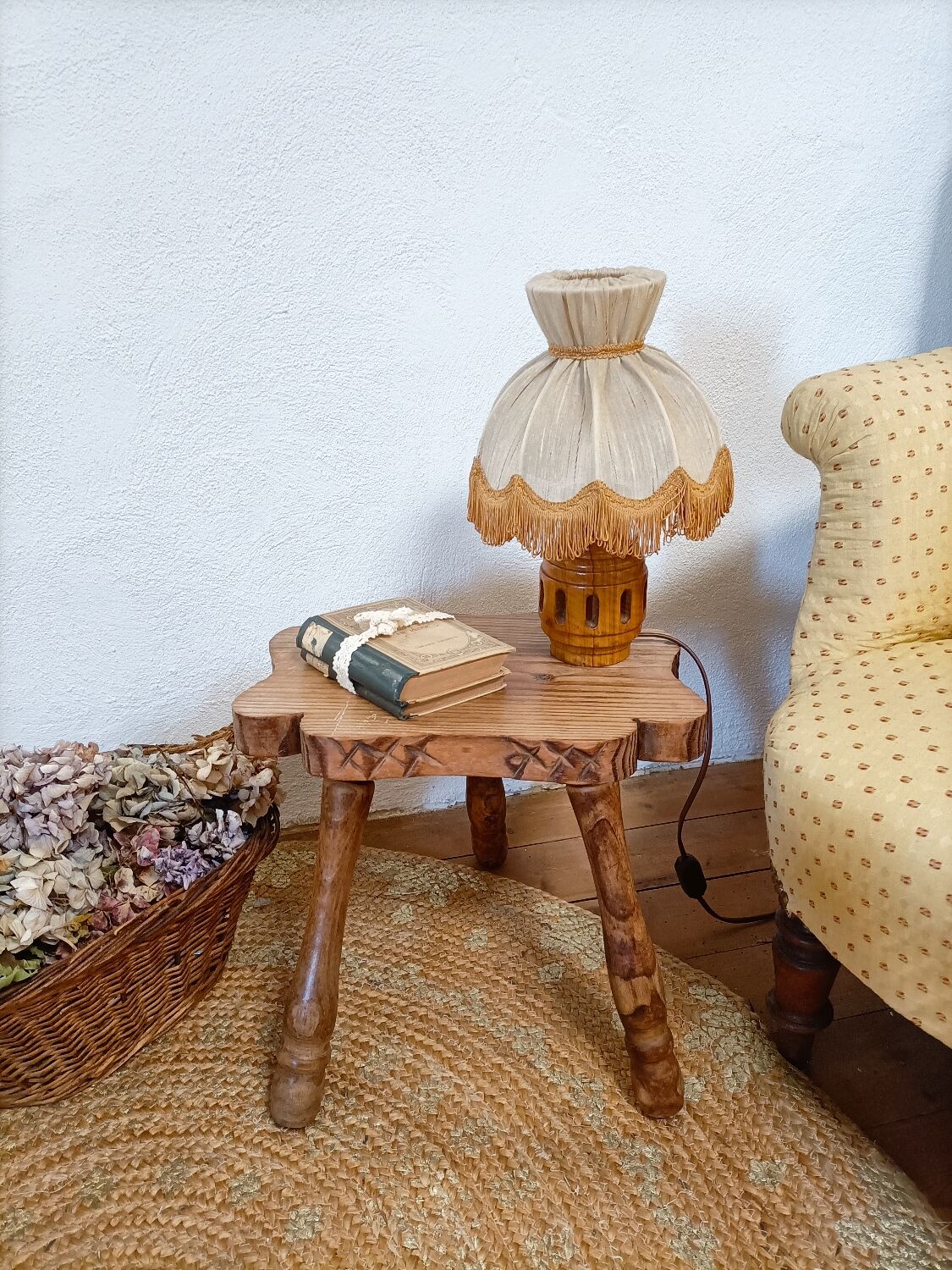 Brutalist style tripod milking stool