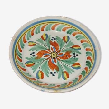 Floral earthenware plate to identify Nevers Desvres East Centre