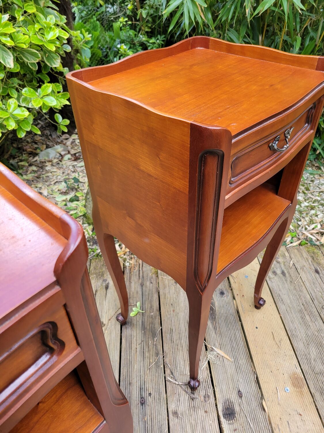Pair of Louis XV bedside tables in cherry wood.