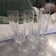 5 antique crystal flutes