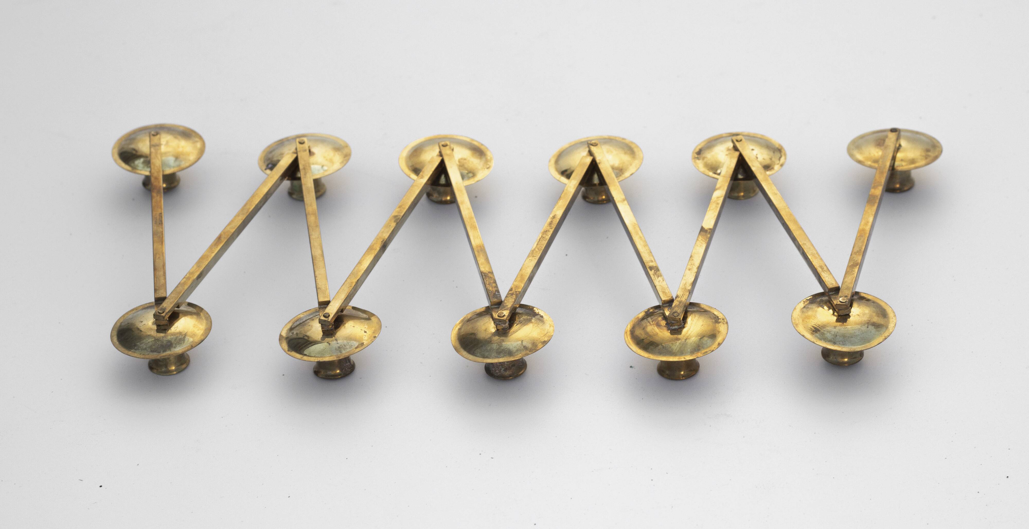 Articulated candlestick Margareta in brass by Lars Holmström – Arvika, Sweden