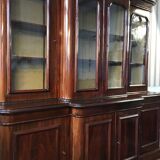Stamped Victorian bookcase Wylie & Lochhead mahogany end XIX
