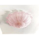 Contemporary Venetian Pink Graniglia "Leafs" Glass Flush Mount