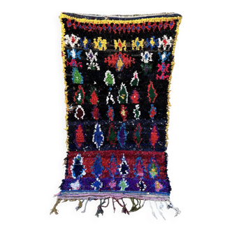 Moroccan carpet Boucherouite colored - 128 x 226 cm