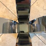 Table basse vintage en verre et chrome, circa 70's