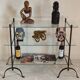 Beautiful Console 60'S feet wrought iron trestles with 3 TBEG glass trays