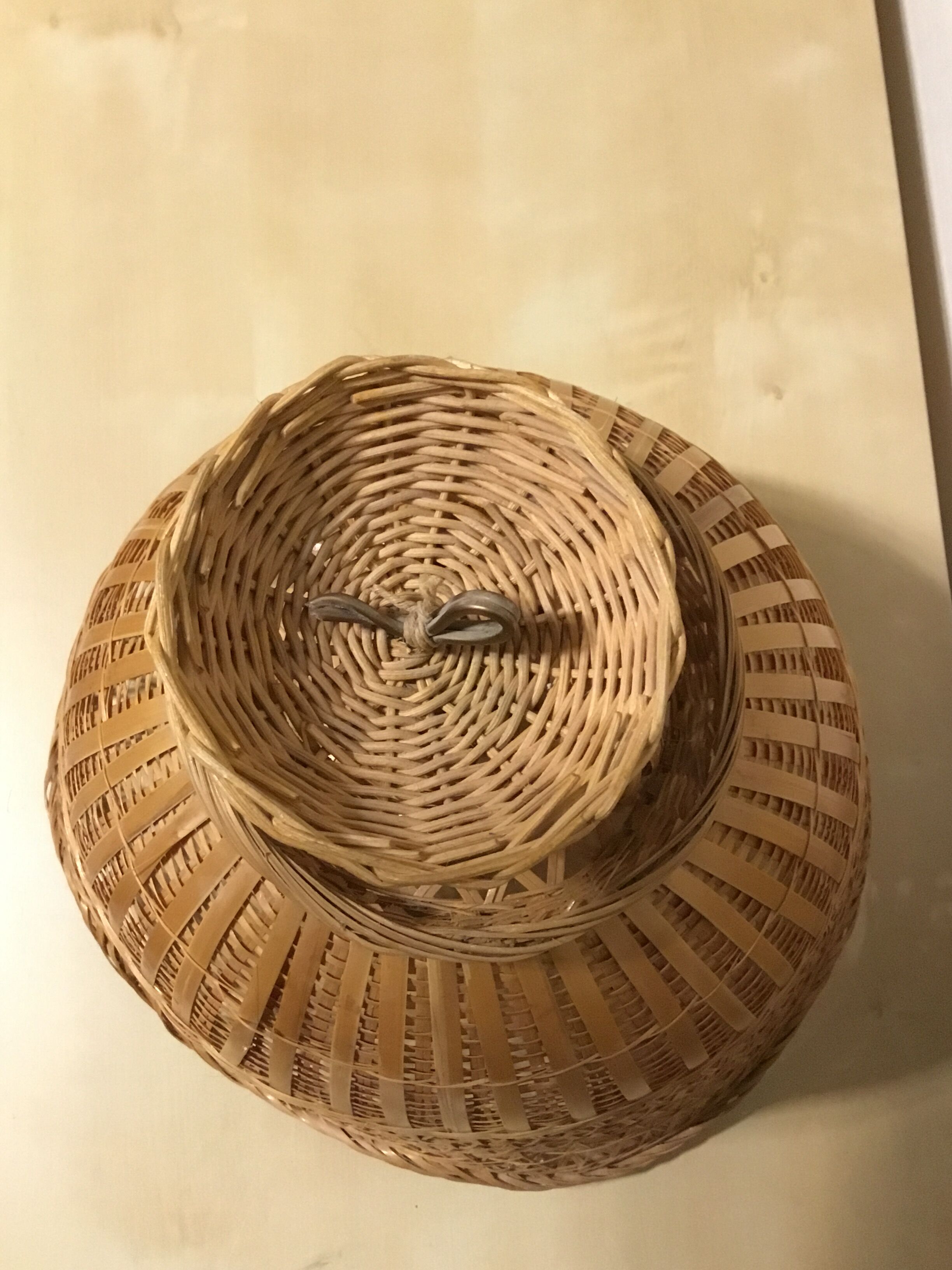 Vintage wicker hanging lamp