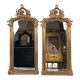 Pair of Louis XV style mirrors, stuccoed and gilded wood, beveled mirrors