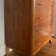 1950s wooden chest of drawers with compass feet